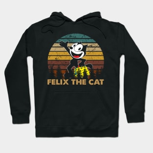 full face the cat walking art vintage retro Hoodie